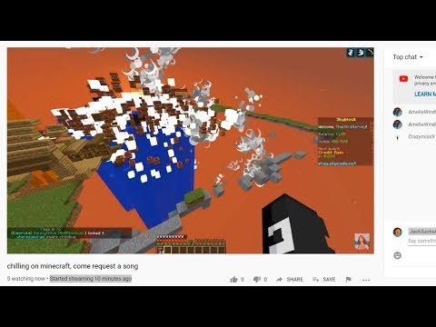 Trolling Minecraft streamer by blowing up his Skyblock island
