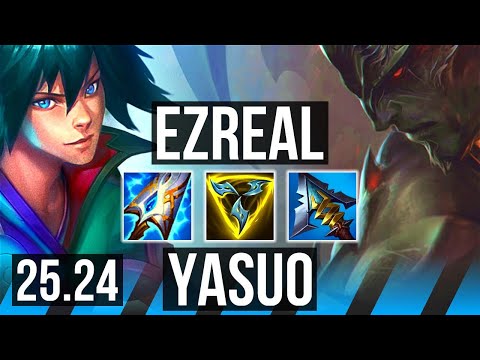 EZREAL vs YASUO (MID) | 68K damage, First Strike, 4k gold comeback | KR Grandmaster | 25.24
