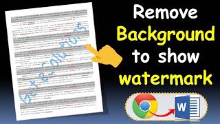 How to Remove White color Background to show watermark in MS Word (Chrome Issue)