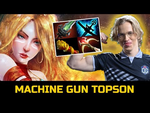 TOPSON MACHINE GUN LINA MID - FLEXING DAMAGE AND KILLS DOTA 2
