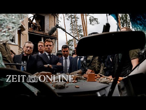 Krieg gegen die Ukraine: Scholz, Macron und Draghi besichtigen Irpin