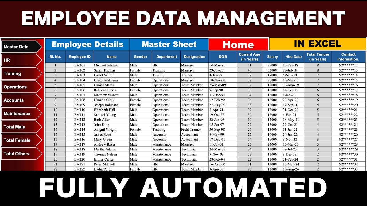 Create Employee Data Management System in Excel