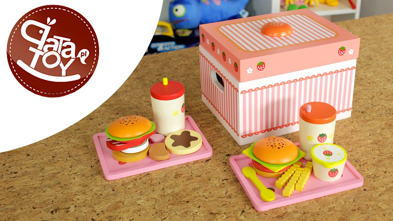 Drewniany zestaw Skrzynka smacznych przekąsek, PaTaToy