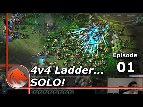 StarCraft 2: Playing 4v4 ladder... Alone (1 vs 4) 😨