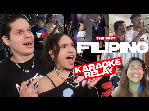 These Karaoke Relays are MENTAL!! Waleska & Efra React to Filipino KARAOKE RELAYS
