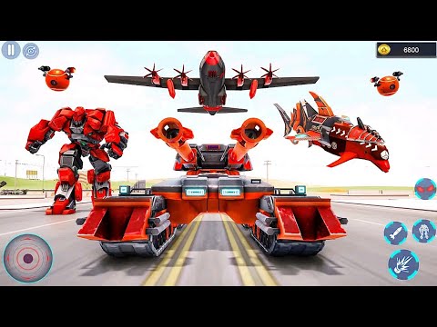 Transformers Dolphin Robot Car Battle Saving City: Red Robot Wars - Android iOS Gameplay
