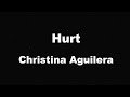 Karaoke Hurt Christina Aguilera No Guide Melody Instrumental