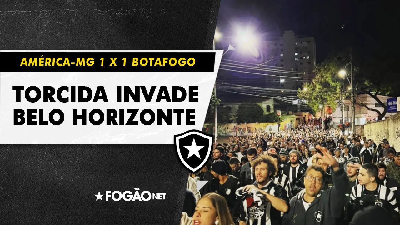 VÍDEO: Torcida do Botafogo toma ruas de Belo Horizonte e vai em peso ao Independência para jogo com América-MG