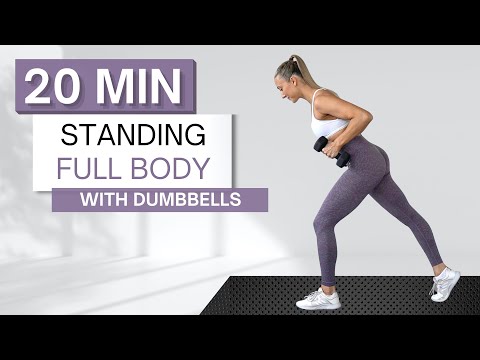 20 min STANDING DUMBBELL WORKOUT | Full Body | Sculpt and Strengthen | Warm Up + Cool Down Included