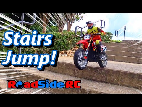 Can it make it??  Losi Promoto MX Stairs Jump