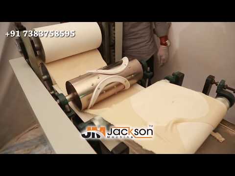 Shows working of semi automatic papad making machine