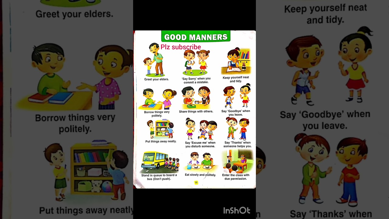 GOOD MANNERS ll IN ENGLISH ll WITH PICTURES