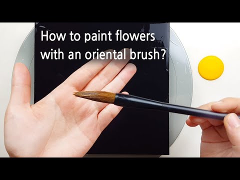 (406) Can I paint flowers with an oriental brush? | Acrylic Pouring for beginners | Designer Gemma77