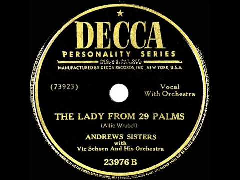 1947 Andrews Sisters - The Lady From 29 Palms