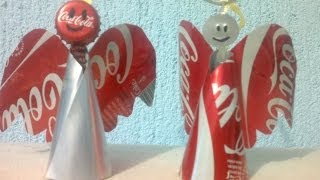 preview picture of video 'angelitos para arbolito de navidad hechos con latas de aluminio'