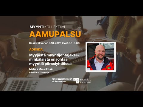 MyyntiKollektiivin Aamupalsu 15.10.2025: Miten myynti voi johtaa kannattavuutta hinnoittelun avulla?