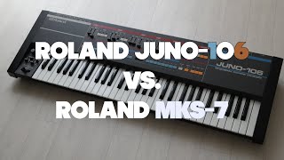 Video thumbnail for Roland Juno 106 vs. MKS-7 Super Quartet by Nikita Demchenko