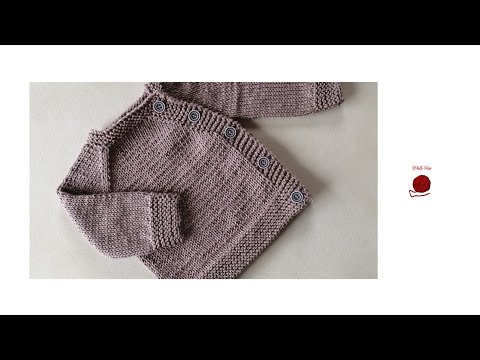 Babypullover mit seitlicher Knopfleiste, Schritt für Schritt, andere Größen siehe Infobox