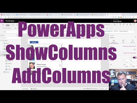 PowerApps AddColumns ShowColumns Video