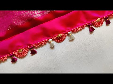 Simple #sareekuchu #kroshakuchu #simple #easy saree kuchu new design// Nandana Creations //