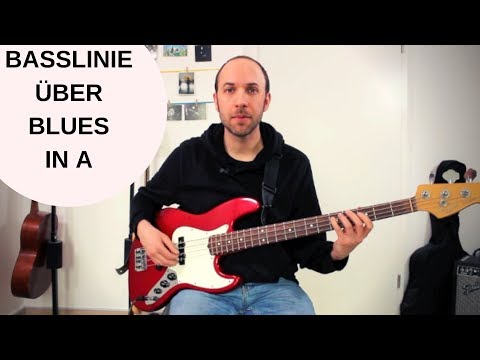 E-Bass online lernen - Begleitung über einen Blues in A