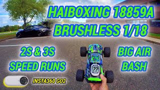 Haiboxing Brushless 18859A 2S & 3S Speed Run 1/18 RTR RC Car - Insta360 Go2 RC Onboard Footage
