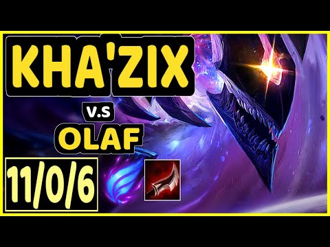 AGURIN (KHA'ZIX) vs OLAF - 11/0/6 KDA JUNGLE CHALLENGER GAMEPLAY - EUW
