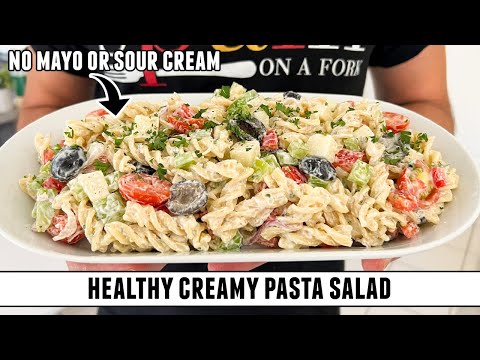 The HEALTHIEST Creamy Pasta Salad | Quick & Easy 30 Minute Recipe