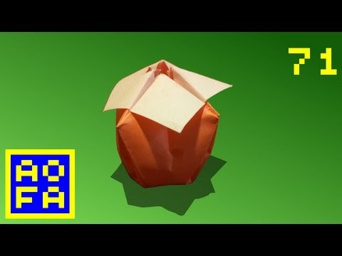 How to make an origami persimmon ...for all (71)