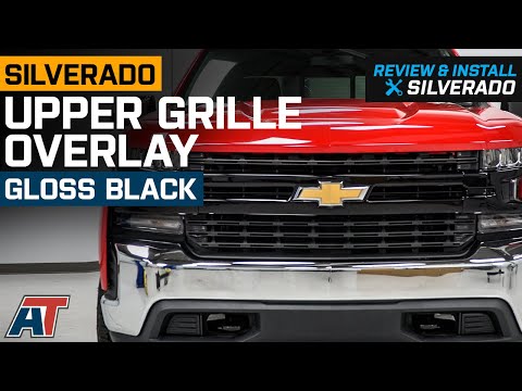 2019-2021 Silverado 1500 Upper Grille Overlay; Gloss Black Review & Install