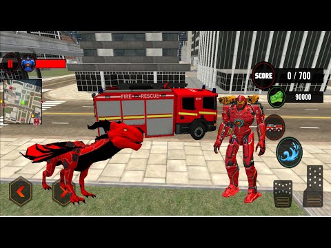 Flying Dragon Robot Transform | Firefighter Robot game | android gameplay