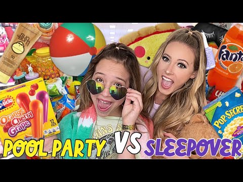 POOL PARTY👙☀️ VS SLEEPOVER PARTY 🍿🧸TARGET SHOPPING CHALLENGE!