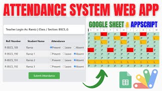 Attendance System using Google Sheets and Appscript with Login | R32