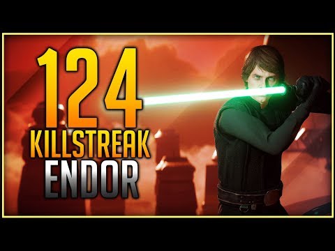 Star Wars Battlefront 2 Luke Skywalker 124 Killstreak Gameplay