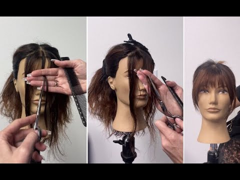 How to cut and style Layer Bangs | Bottleneck Bangs...