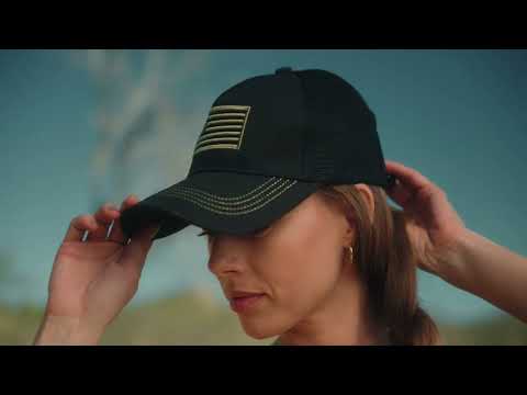 American Flag Trucker Hat with Adjustable Strap