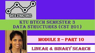 Download the video "Linear search & Binary search # KTU BTECH SEMESTER 3 Data Structures ( CST 201 )"