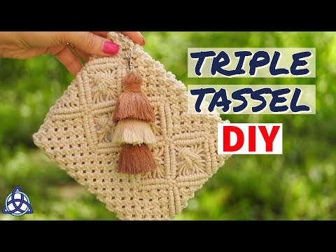 Green Macrame Beaded Earrings Tutorial EASY Macrame Craft Idea