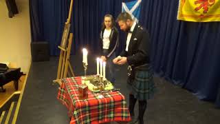 Piping and addressing the Haggis
