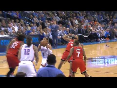 Corey Joseph Flop - Toronto Raptors @ Oklahoma City Thunder 11/9/2016