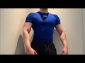 What happens when cocky bodybuilder flexes pumped biceps muscle physique?