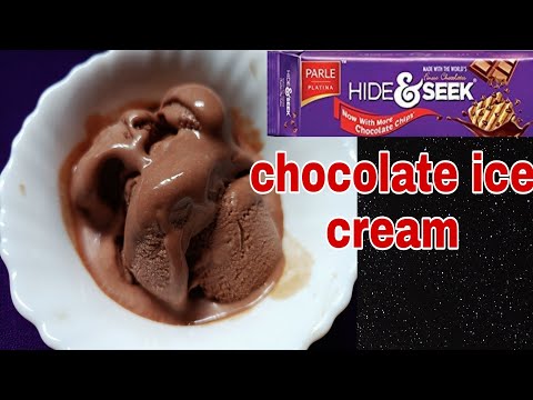 Homemade chocolate  ice cream/Hide&seek biscuits ice cream recipe in Assamese