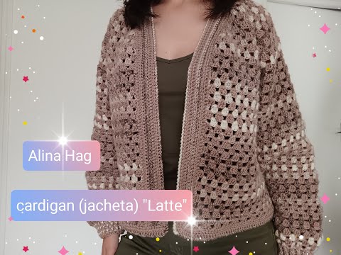 LATTE cardigan (jacket) - crochet granny stitch
