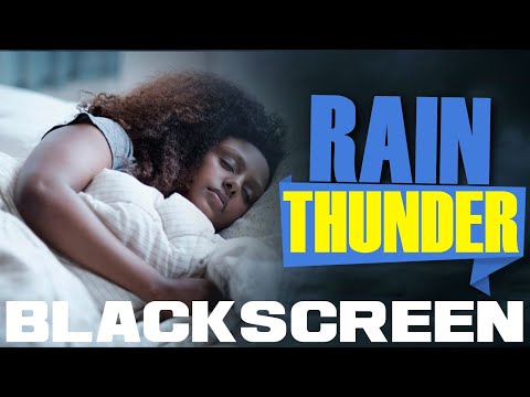 Rolling Thunder and Rain BLACK SCREEN Rain Thunder Sounds Storm