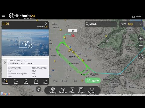 Lockheed L-1011 over KBfl last flying of the type