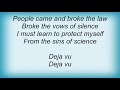 Tears For Fears - Deja Vu And The Sins Of Science Lyrics