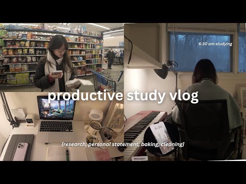 calm and productive early mornings ❄️ | research, writing personal statement, baking, cleaning