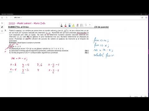 C++:  Eficienta (parcurgere fisier) - Bac 2020, model