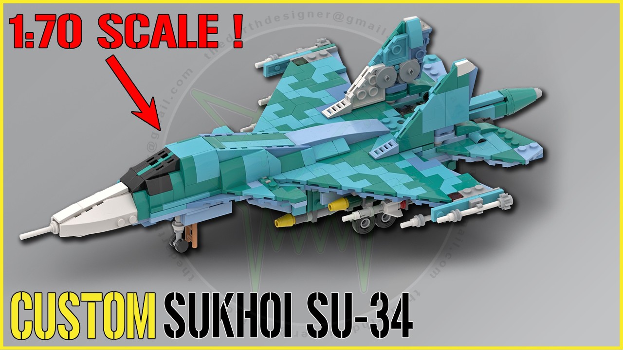 Small but Detailed LEGO Sukhoi SU-34 MOC at 1:70 Scale!