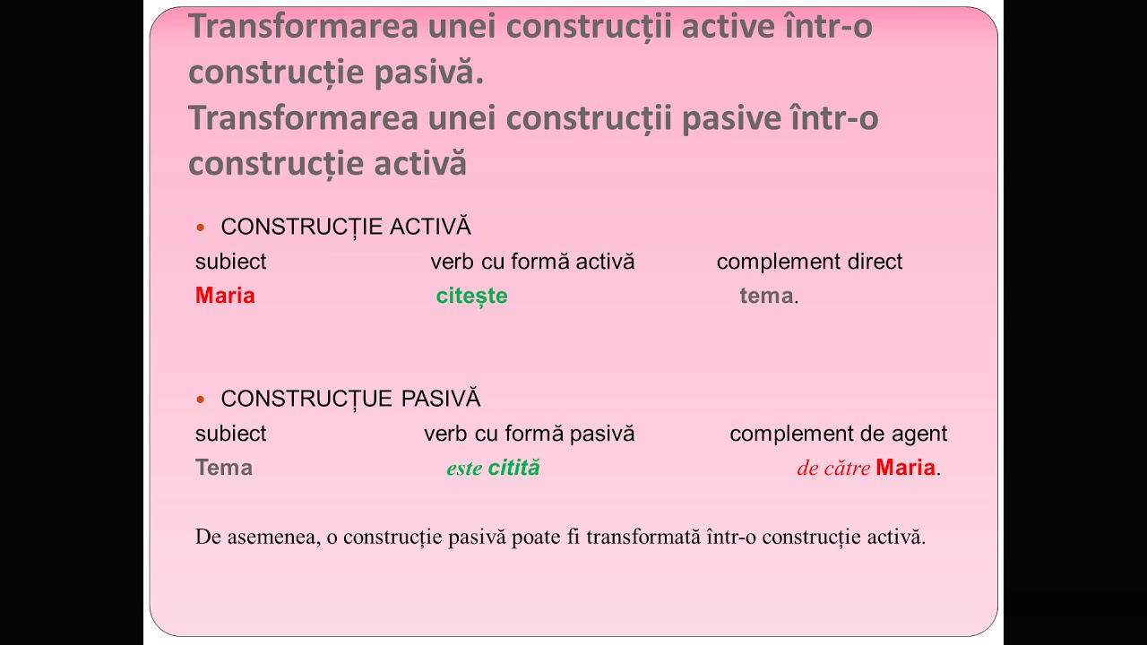 Construc?ii active, pasive, reflexive